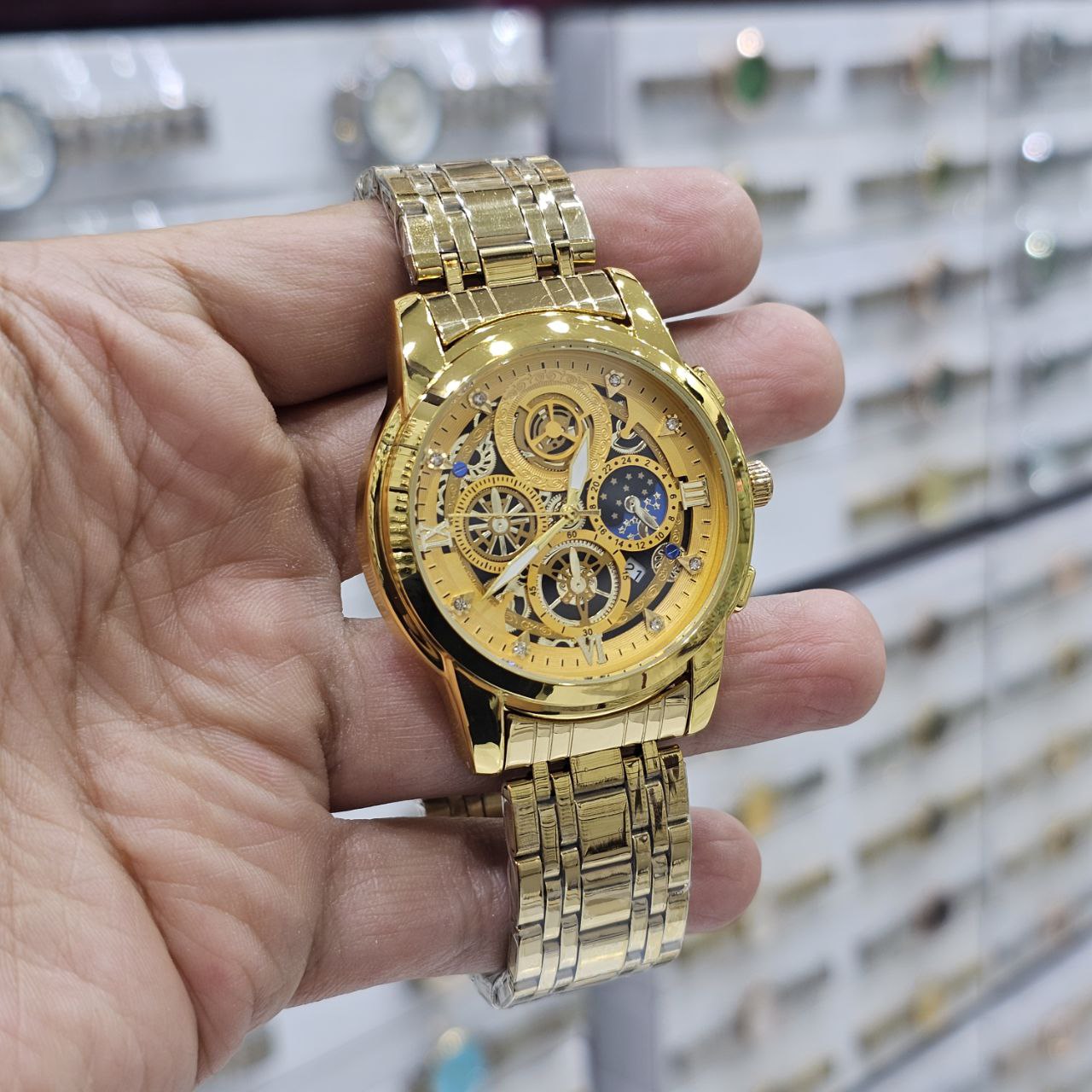 ساعت بین باند مدل HX4010صفحه نمایش چرخ دنده ای  بند استیل