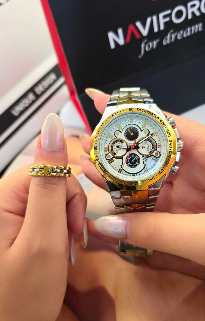 ست ساعت و انگشتر استیل مردانه