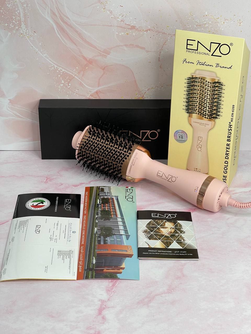 سشوار برسی گرد انزو  • برند : ENZO  • مدل: EN-6209  • اورجینال  • رنگ : صورتی