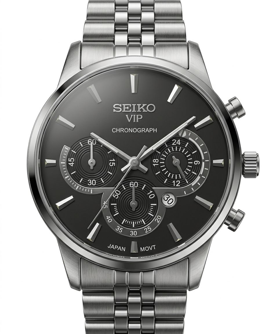 کد 2627 مردانه قفلی برند سیکو SEIKO         طراحی خاص دارای روز شمار  طرح کورنو با کیفیت  قفل کلیپسی  موتور کوارتز