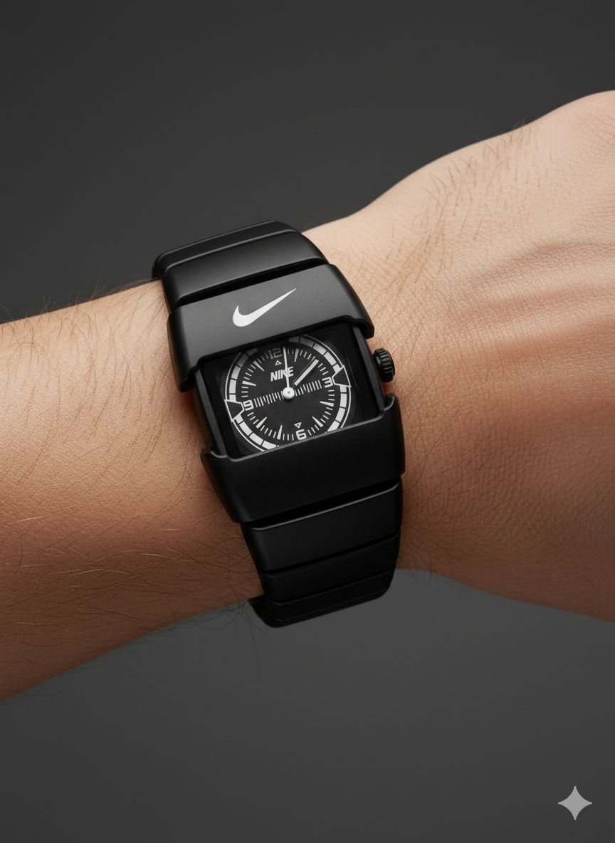 کد 2225 مردانه برند NIKE   قفل پروانه ای  باکیفیت  طراحی خاص و زیبا صفحه مشکی