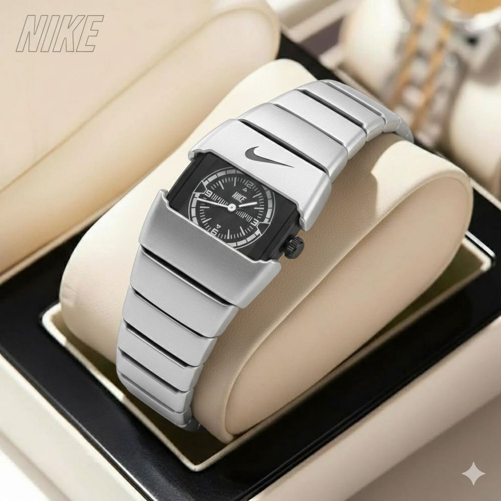 کد 2225 مردانه برند NIKE   قفل پروانه ای  باکیفیت  طراحی خاص و زیبا صفحه مشکی