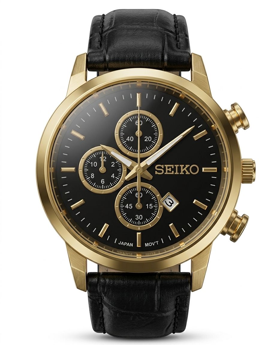 کد 2728 زنانه چرمی برند سیکو SEIKO        طراحی خاص طرح کورنو  دارای روز شمار  با کیفیت قفل سگگی  موتور کوارتز بند چرم