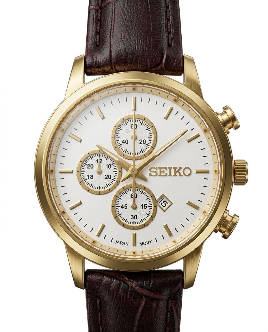 کد 2730 زنانه چرمی برند سیکو SEIKO        طراحی خاص طرح کورنو  دارای روز شمار  با کیفیت قفل سگگی  موتور کوارتز بند چرم
