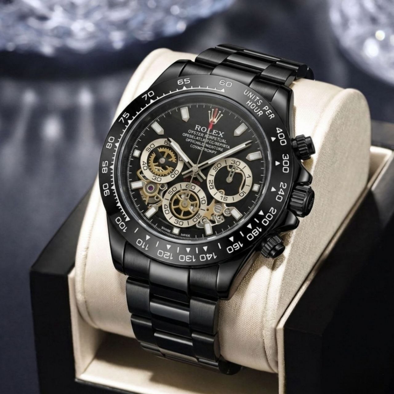 ROLEX  Cosmogrqph Daytona                     🔻مردونه رولکس دیتونا   کرنوگراف  قاب کربنی  قفل رولکسی( دو قفل ) بنداستیل  دارای روزشمار  شيشه کریستال تاچیمتر