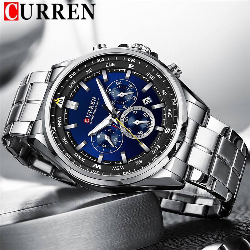 ⌚️سه موتوره مردانه کارن ۸۳۹۹  ✅سه موتوره فعال ✅مدل : 8399 M ✅دارای تقویم: بله ✅نجبی تمومه ❌  🔴بند فول استیل رنگ ثابت 🤍💙